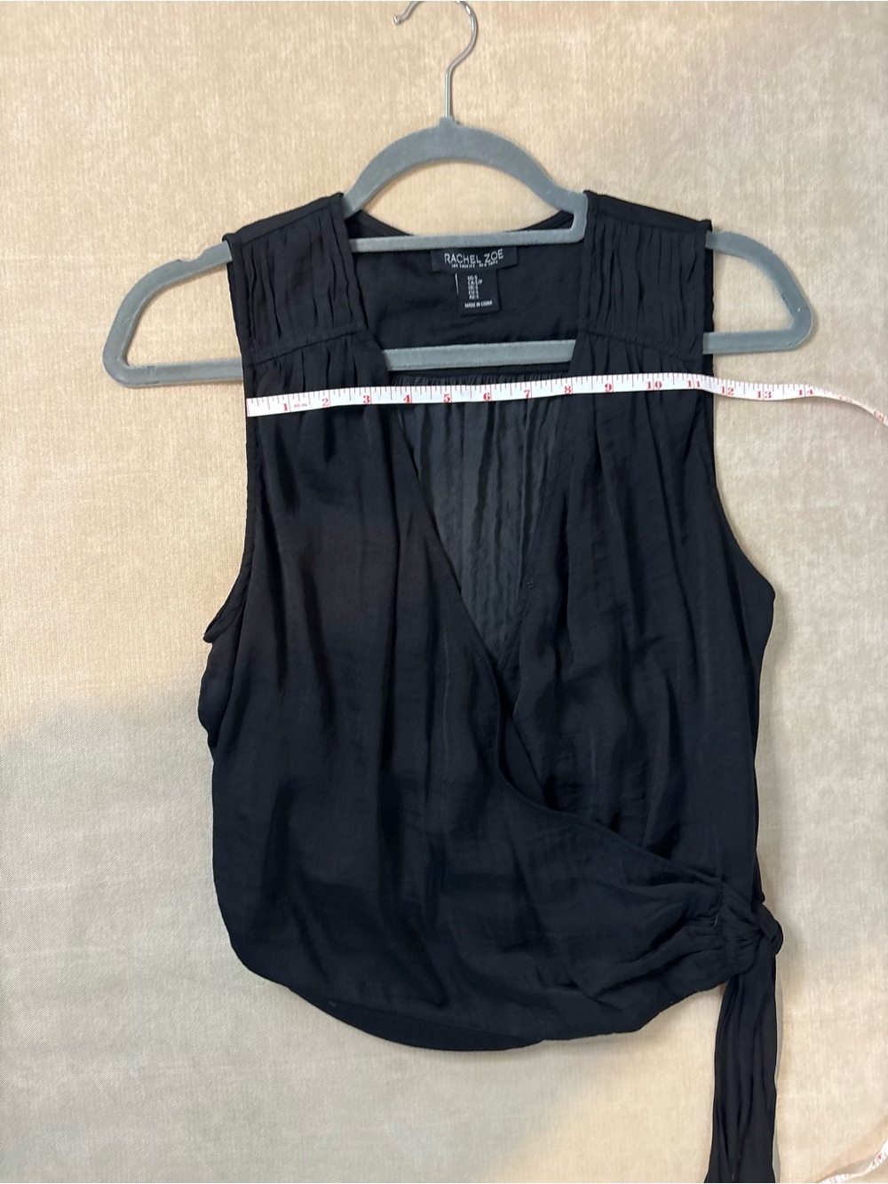 Rachel Zoe Black Sleeveless Wrap Tie sleeveless blouse